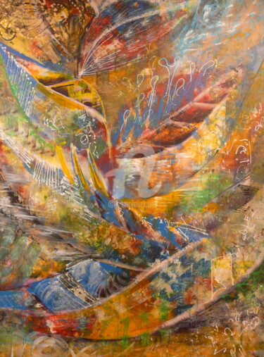 Pittura intitolato "bateau palulu" da Michael Wong Loi Sing, Opera d'arte originale