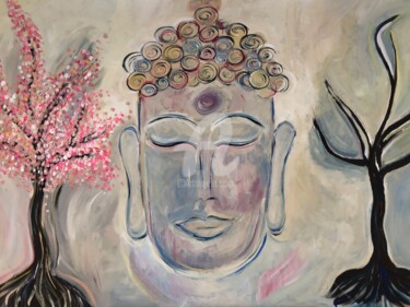 Schilderij getiteld "Buddha - Kreislauf…" door Michaela Melanie Pavic - Mmp Soul Art - Spirituelle Kunst, Origineel Kunstwer…