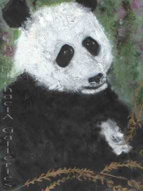Painting titled "Panda" by Michaela Akers, Original Artwork