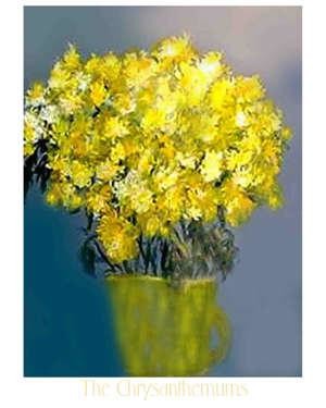 Painting titled "Chrysanthemums" by Michaela Akers, Original Artwork