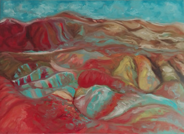 Ζωγραφική με τίτλο "The Rainbow mountai…" από Michaela Shorm, Αυθεντικά έργα τέχνης, Λάδι