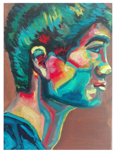 Peinture intitulée "Colorful expressive…" par Michaela Shorm, Œuvre d'art originale, Huile