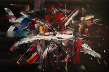 Painting titled "Fireworks" by Michael Denart, Original Artwork, Acrylic Mounted on Wood Stretcher frame