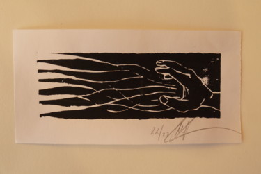Impressões e gravuras intitulada "Die Hand" por Michael Gläßer, Obras de arte originais, Xilogravura