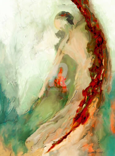 Peinture intitulée "phenix  -  février…" par Michaelle Ricard, Œuvre d'art originale, Acrylique Monté sur Panneau de bois