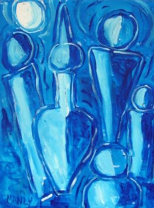 Painting titled "Blue de toillette" by Michael Manly, Original Artwork