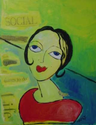 Painting titled "Glam Girl" by Michael Manly, Original Artwork