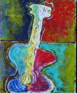 Painting titled "Guitar Mojo" by Michael Manly, Original Artwork