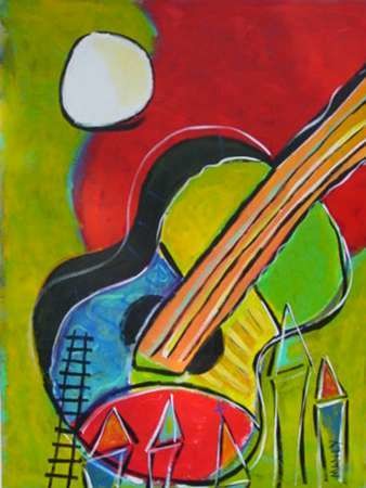 Painting titled "Guitar Solo" by Michael Manly, Original Artwork