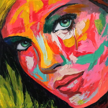 Painting titled "Claire" by Michael Mey, Original Artwork, Acrylic Mounted on Wood Stretcher frame