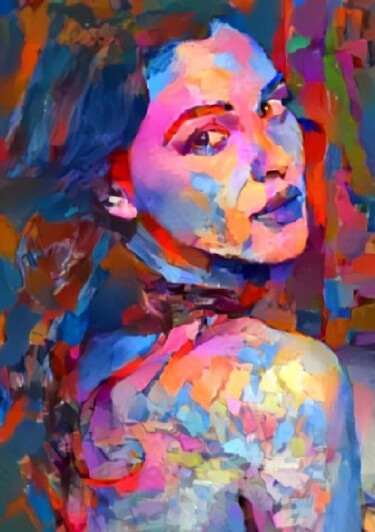 Pintura titulada "Portrait of girl" por Michael Mey, Obra de arte original, Acrílico