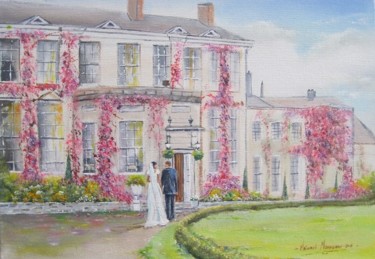 Pintura intitulada "Wedding day  Castle…" por Michael Monaghan, Obras de arte originais, Óleo