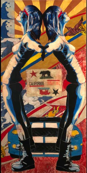 Картина под названием "California Dreaming" - Michael O’Briant, Подлинное произведение искусства, Акрил Установлен на Деревя…