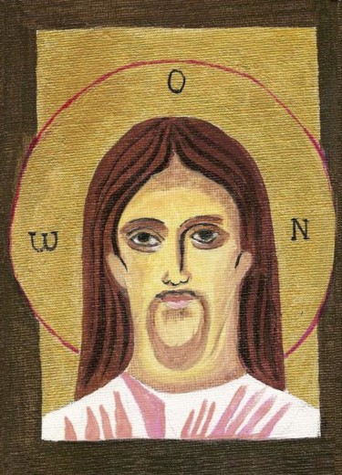 Painting titled "Le Christ" by Michago, Original Artwork