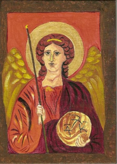 Painting titled "Saint Michel" by Michago, Original Artwork