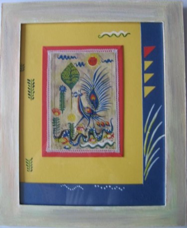 Painting titled "L'oiseau bleu" by Michago, Original Artwork
