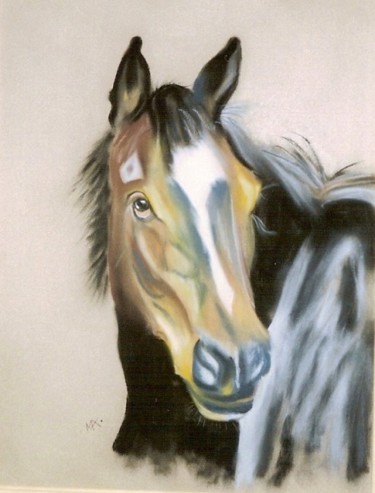 Painting titled "Cheval" by Michago, Original Artwork