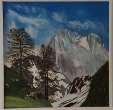 Peinture intitulée "Mont viso (Italie)" par Hervé Michal (Harvey.m), Œuvre d'art originale, Acrylique Monté sur Châssis en b…