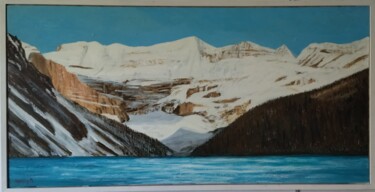 Painting titled "Lac Louise et glaci…" by Hervé Michal (Harvey.m), Original Artwork, Acrylic
