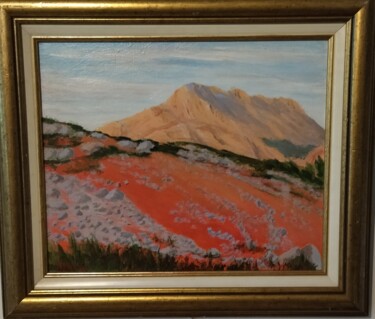 La montagne Ste Victoire en Provence Peinture intitulée "La montagne Ste Vic…" par Hervé Michal (Harvey.m), Œuvre d'art originale, Acrylique Monté sur Châssis