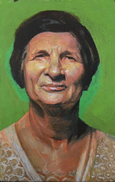 Картина под названием "Mama" - Michał Wojtysiak, Подлинное произведение искусства, Акрил Установлен на Деревянная панель