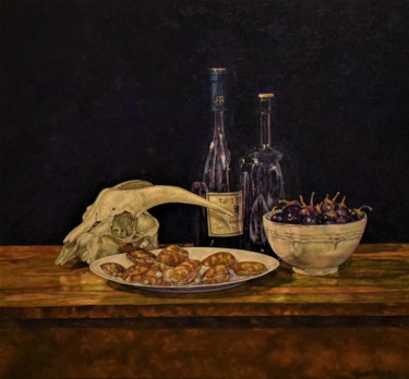 Painting titled "Still life" by Michalis Kontoudis, Original Artwork, Oil