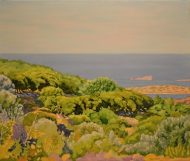 Painting titled "South Chios" by Michalis Kontoudis, Original Artwork, Oil