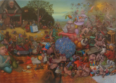 Ζωγραφική με τίτλο "Ягоды и плоды (Berr…" από Михаил Лобырев (Micha Lobi), Αυθεντικά έργα τέχνης, Λάδι