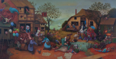 Картина под названием "Хозяйство (Househol…" - Михаил Лобырев (Micha Lobi), Подлинное произведение искусства, Масло