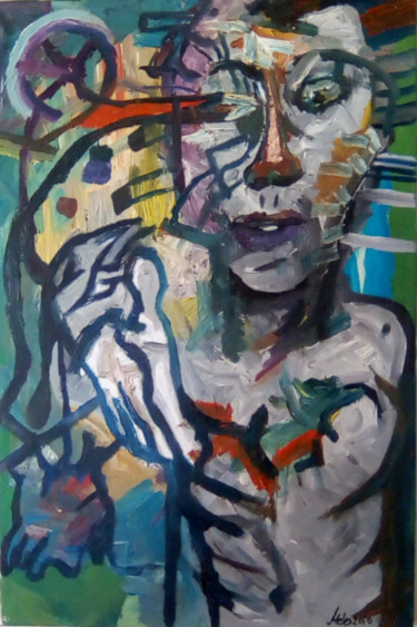 Painting titled "Empathie" by Michael Meles, Original Artwork, Oil