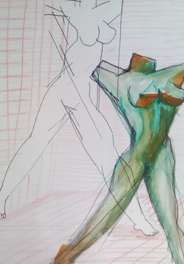 Drawing titled "Aus dem Schatten" by Michael Meles, Original Artwork, Pencil