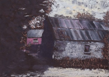 Malerei mit dem Titel "Down The Lane By Th…" von Micheal O Muirthile, Original-Kunstwerk, Öl