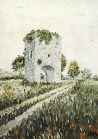 Painting titled "Little Castle of Ri…" by Micheal O Muirthile, Original Artwork, Oil