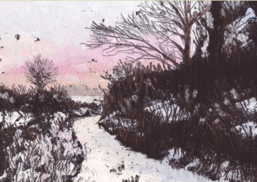 Pintura intitulada "The Bend of the Road" por Micheal O Muirthile, Obras de arte originais, Óleo