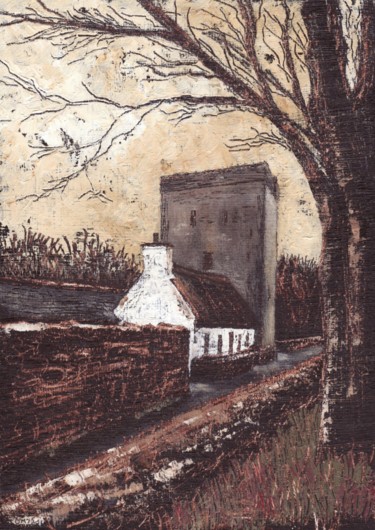 Malerei mit dem Titel "Thoor Ballylee" von Micheal O Muirthile, Original-Kunstwerk, Öl