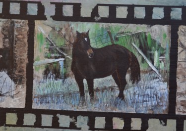Painting titled "Nel, The Brown Mare" by Micheal O Muirthile, Original Artwork, Oil