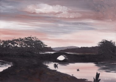 Peinture intitulée "The Gearagh" par Micheal O Muirthile, Œuvre d'art originale, Huile