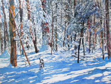 Pittura intitolato "blue sky day" da Micheal Zarowsky, Opera d'arte originale, Acrilico