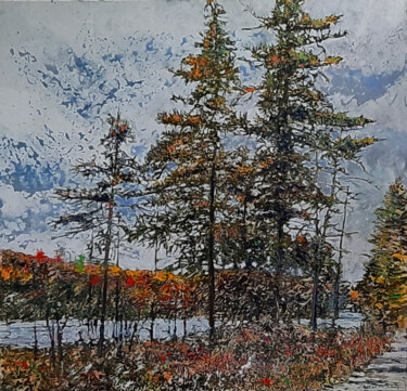 Painting titled "northern river" by Micheal Zarowsky, Original Artwork, Acrylic