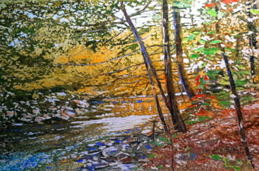 Pintura intitulada "oxtongue river abov…" por Micheal Zarowsky, Obras de arte originais, Acrílico