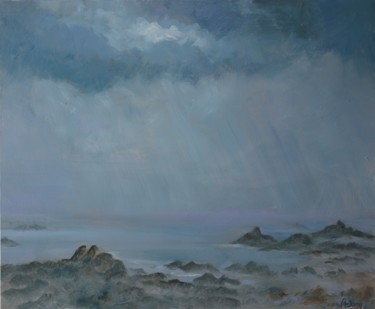 Peinture intitulée "Ciel breton" par Michel Adam, Œuvre d'art originale, Huile