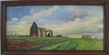 Peinture intitulée "Abbaye des Chatelie…" par Michel Adam, Œuvre d'art originale, Huile