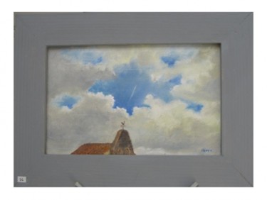 Peinture intitulée "Brie église 12ème c…" par Michel Adam, Œuvre d'art originale, Huile