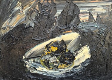 Картина под названием "Pommes et pots" - Michel Aubert, Подлинное произведение искусства, Масло Установлен на Деревянная рам…