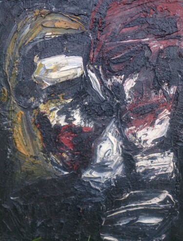 Malarstwo zatytułowany „Deux” autorstwa Michel Aubert, Oryginalna praca, Olej Zamontowany na Drewniana rama noszy