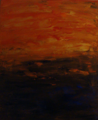Painting titled "Horizon d'or" by Michel Aucoin, Original Artwork, Acrylic
