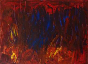 Peinture intitulée "Un monde en feu" par Michel Aucoin, Œuvre d'art originale, Acrylique