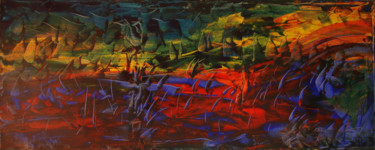Peinture intitulée "Paysage lointain" par Michel Aucoin, Œuvre d'art originale, Acrylique