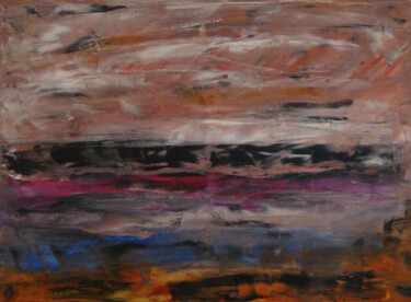 Peinture intitulée "Horizon noire" par Michel Aucoin, Œuvre d'art originale, Acrylique