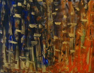 Painting titled "Métropolis" by Michel Aucoin, Original Artwork, Acrylic
